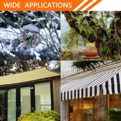 Stainless Steel Small Pulley M25, 10m Nylon Rope and 2pcs Clips for Outdoor DIY Pulley System, Bird Feeder Sun Shade, Tent Poles, Kayak - size: 10m