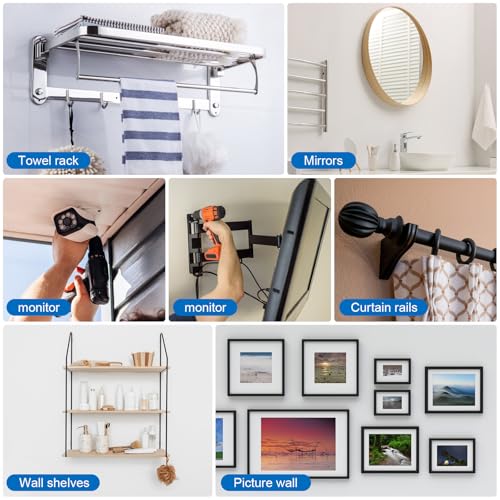 Aovchei 86pcs Drywall Anchors Kit, 43 Plastic Anchors and 43 Screws | 3 Size #8 * 40#8 * 60#8 * 80, Wall Hanging Kit for Hanging Picture Frame, Shelf Brackets, Curtain Rod - size: #8*40 #8*60 #8*80