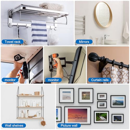 Aovchei Drywall Anchors Kit 38PCS, 19 Plastic Anchors and 19 Philips Flat Head Screws, 3 Size #10 * 60, #10 * 80, #10 * 100, Wall Hanging Kit for Hanging Picture Frame, Shelf Brackets, Curtain Rod - size: #10*60 #10*80 #10*100