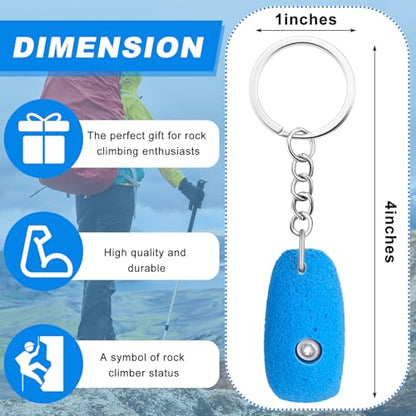 Wonderjune Rock Climbing Keychain Valentine's Birthday Gift Climbing Accessories for Climbers Friends Women Men Hiking Lover - color: Blue