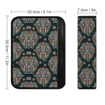 2 Pack Mandala Elephant Car Seat Belt Pad Soft Padded Automotive Seat Belt Protector for Child, Stroller Pushchair High Chair, Shock Absorption - color: Pattern 16