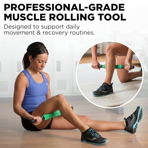 Theraband 13076 Muscle Roller Stick for Self-Myofascial Release, Deep Tissue Massage Rolling Pin, Trigger Point Release and Muscle Soreness, Old Version, One Size - style: Standard