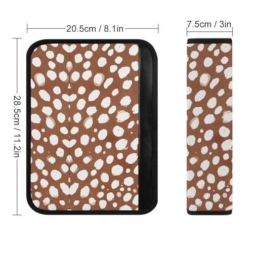 1 Pair White Dots Brown Skin Christmas Deer Print Car Seat Straps Shoulder Pads Soft Padded Harness Pads Strap for Adult Use, Stroller Pushchair High Chair, Comfortable Driving - color: Pattern 900