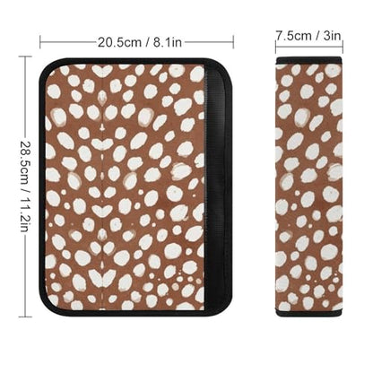 1 Pair White Dots Brown Skin Christmas Deer Print Car Seat Straps Shoulder Pads Soft Padded Harness Pads Strap for Adult Use, Stroller Pushchair High Chair, Comfortable Driving - color: Pattern 900