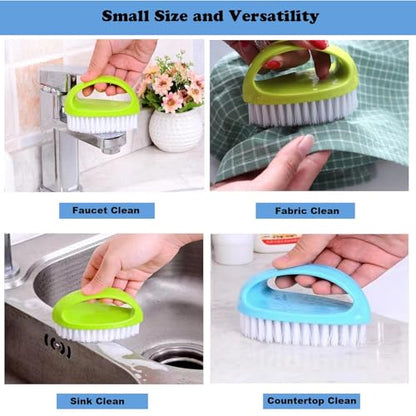 2 Pack Scrubbing Brushes for Cleaning, Heavy Duty Scrub Brush Nylon Stiff Bristles,Scrubber Cleaner Brush for Bathroom,Showe,Sink,Kitchen,Bathtub,Floor,Multi-Purpose Cleaning Brush (Green+Blue) - color: Green+blue