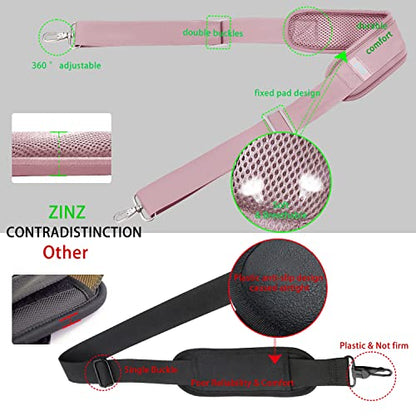 ZINZ 79 inch Shoulder Strap, Extra-thick Fixed Cushion Pad and Dual Clasps Universal Replacement Strap with Metal Swivel Hooks for Laptop Bags, Luggage Bags, Camera, Crossbody (200cm,Pink) - color: Pink