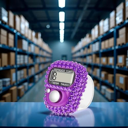 Electronic Tally Counter with Display, Resettable Portable Electronic Finger Counter for Golf, Track and Field, Lap Counting - color: Purple