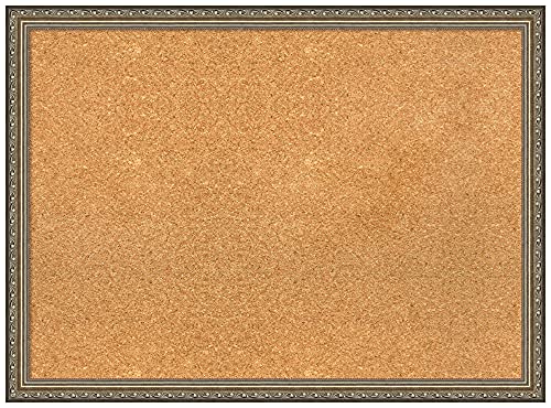 Amanti Art Natural Cork Board for Wall, 22x30 Vision Board with Silver Wood Frame, Medium Corkboard Office Decor for Home Organization, Traditional Corkboard Pinboard to Display Items for Home - size: 30" x 22"