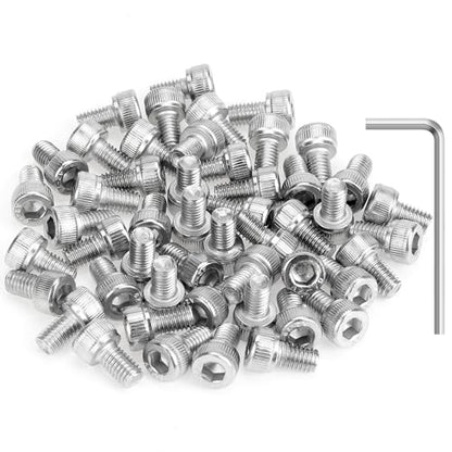 HELIFOUNER 50 Pieces M5 x 6mm, Thread Pitch 0.8mm, 304 Stainless Steel (18-8) Hex Socket Head Cap Screws, Fully Threaded - size: M5 x 6mm