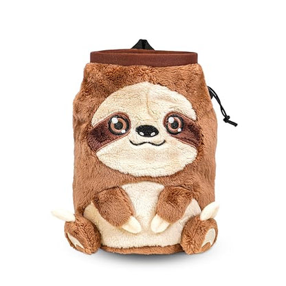 Chalk Bag for Rock Climbing - Cute Chalk Bag for Bouldering, Gym, Indoor & Outdoor Climbing with Adjustable Belt, Brush Holder & Carabiner - style: Sloth