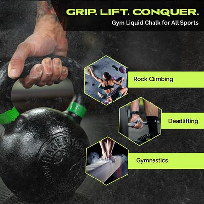 Rage Fitness Gym Liquid Chalk, Magnesium Carbonate Athletic Chalk for Excellent Grip, Gym Workout Grip Chalk, Weightlifting, Gymnastics - size: 100 mL