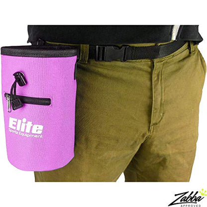 Elite Sportz Equipment Chalk Bag for Rock Climbing with 2 Chalk Balls– Leak Proof Drawstring & Secure Zipper Pocket