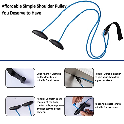Shoulder Pulley Over The Door Physical Therapy System | Over-the-door exercise pulley designed for shoulder physical therapy exercises. - color: 2PCS-Blue
