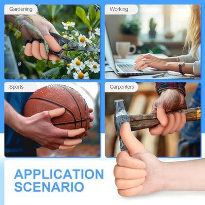 20 Pcs Gel Finger Protectors, Finger Caps Silicone Fingertips Protection, Reusable Soft High Elastic Fingertip Bandages for Relief Fingers Arthritis, Cracked , and Other Fingers Pain(Multi-Size)