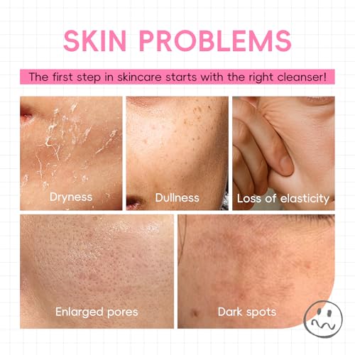 QUIYUM Sakura Collagen Skin Care Set - 5pcs Skincare for Women Teens | Facial Cleanser, Serum, Cream, Facial Brush, Hair Band & Makeup Bag, Deep Cleansing, Hydrating, Firming, Even Tone, Radiance - size: 5 Count (Pack of 1)
