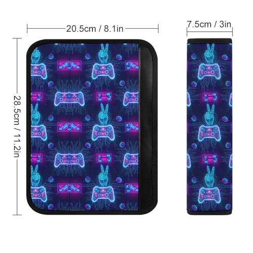 Universal Fit Seat Belt Shoulder Pad for Kids, Car Seats Pushchair Strollers High Chair Pushchair, 1 Pair Video Gamers Gaming Game Controller Blue Automotive Seat Belt Protector - color: Pattern 117