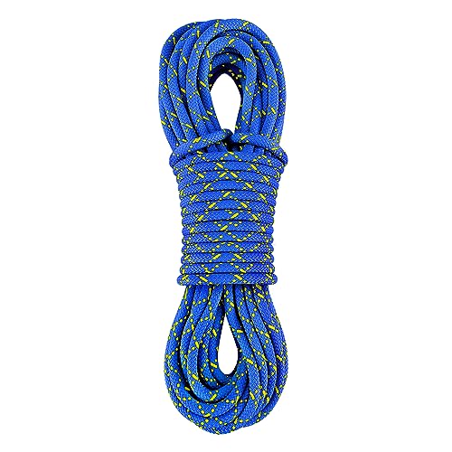 Accessory Cord Prusik Cord Loop 8mm (5/16in) 30M(100ft) Double Braid Pre Cut Nylon Utility Rock Resue Rope UIAA High Tensile Strength for Ice Climbing, Arborist, Mountaineering, Canyoneering - color: Blue 8mm, size: 100FT(30M)