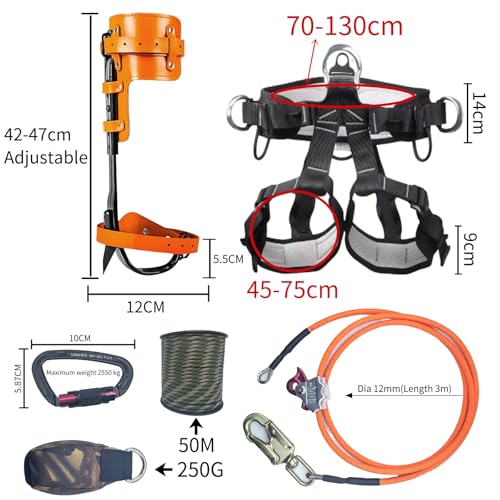 Tree Climbing Gear, Tree Climbing Spikes，Arborist Equipment for Climbers, Hunting, Fruit Picking ，Logging Etc - size: Tree Climbing Gear C