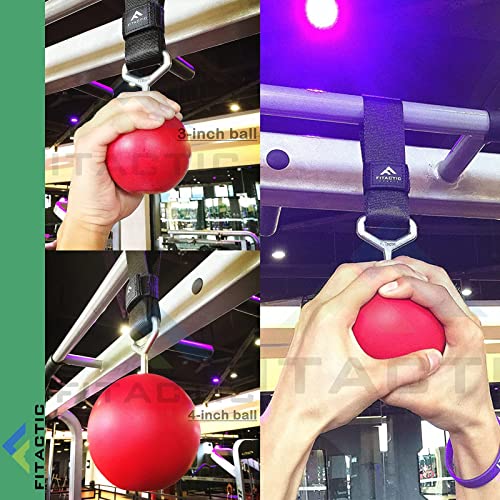 Rock Climbing Solid Training Cannonball Bomb Power Pull Up Ball Hold Grips for Straps for Finger, Forearm, Biceps, Back Muscles - color: Black (Groove 3")
