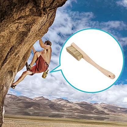Premium Rock Climbing Brush with Thick Ultra Durable Boar's Hair Bristles, Bouldering Brush with Strong Handle, Uni-Sex Boulder Brushes as Rock Climbing Gift (CJ-CB2010A + CJ-CB2045B)