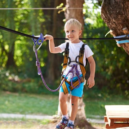 Slack Line Pulley Trolley Quick Setup Heavy Duty Slider | Zip Line Pulley Kits for Kids Age 5 Years and + Outdoor Backyard Obstacle Course Playground Climbing Fitness Equipment