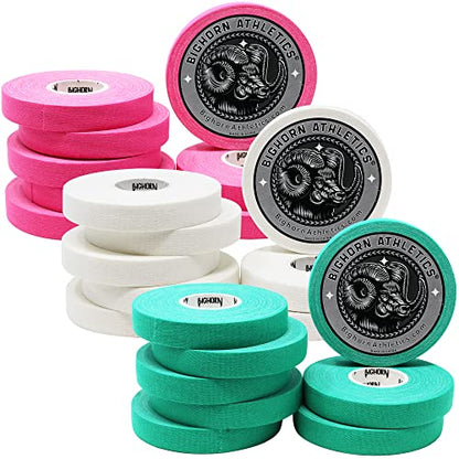 Bighorn Athletics Jiu-Jitsu Finger Tape, 0.5-Inch x 45-feet, 24 Rolls, Pink, White & Green