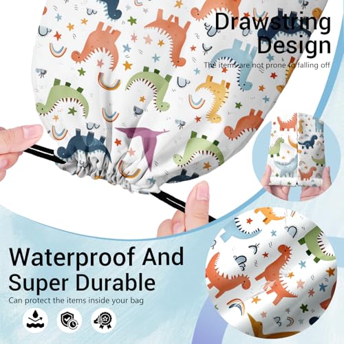 Gymnastics Grip Bag Lightweight Small Drawstring Grip Bags for Gymnasts - color: Cartoon Dinosaur-multi