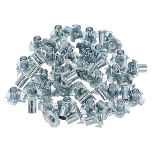 PATIKIL 5/16-18 T-Nuts, 50 Pcs Zinc Plated Steel 4-Pronged Tee Blind Nut 16 mm Length Four-jaw t Nuts Threaded Inserts Hardware for Wood Furniture Cabinetry Rock Climbing Holds - size: 5/16-18x16mm