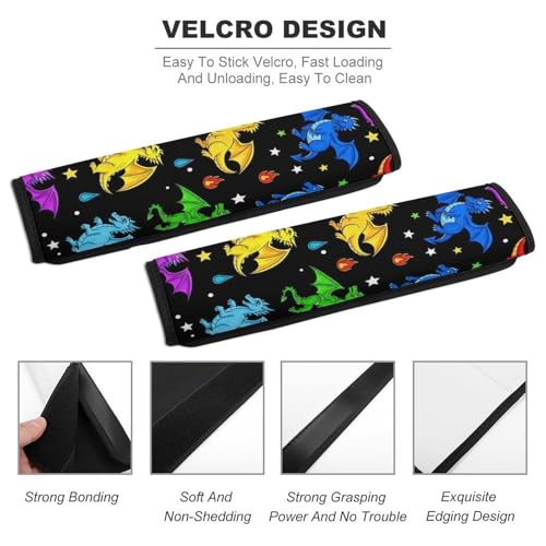 Soft Padded Seat Belt Cover for Girls and Boys, Stroller Pushchair High Chair, 2 Piece Colorful Flying Dragons Shoulder Protector Anti-Slip Pad - color: Pattern 697