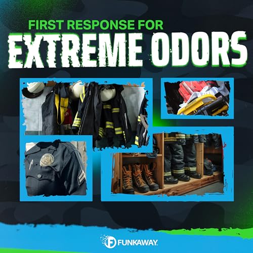 FunkAway Extreme Military Grade Odor Eliminating AeroSpray, 6 oz., Odor Eliminating Spray Designed for First Responders, Removes Sweaty, Musty, Smoke and Pet Odors