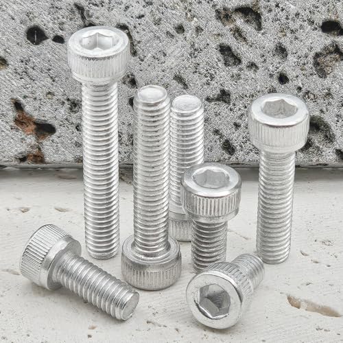 M5 x 20mm Hex Socket Head Cap Screws Bolts,6063 Aluminum Alloy Socket Head Cap Bolt Fasteners,Silver(10Pcs) - size: M5 x 20mm