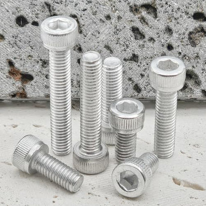 M5 x 10mm Hex Socket Head Cap Screws Bolts,6063 Aluminum Alloy Socket Head Cap Bolt Fasteners,Silver(10Pcs) - size: M5 x 10mm