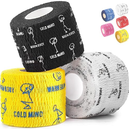 WARM BODY COLD MIND 1.85" Weightlifting Thumb Tape - Hook Grip Tape for Powerlifting, Cross Training, Gym Tape, Workout, Weight Lifting Tape, Athletic Finger Wrap (Mix V3 3 Rolls) - color: 3 Rolls Mix V3
