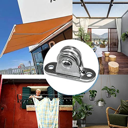 Small Pulley Block Silent Pulley Wheel Heavy Duty Fixed Pullies Loading 176 lb for Cord Material Handling Moving and DIY Project Wall Ceiling Mount Pulleys (4 Pack)
