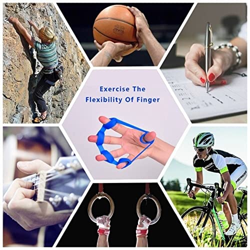 6 PCS Hand Grip Strengthener, Finger Fitness Elastic Band Resistance Band Suitable for Exercise Training Rubber Ring Pull Ring Hand Grip Extender