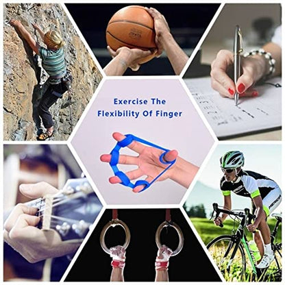 6 PCS Hand Grip Strengthener, Finger Fitness Elastic Band Resistance Band Suitable for Exercise Training Rubber Ring Pull Ring Hand Grip Extender