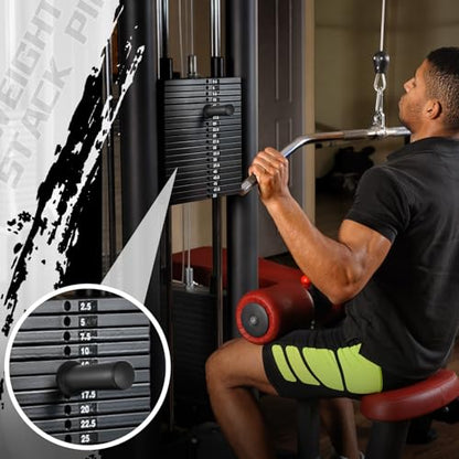 Lasnten Weight Stack Pin Extender, Gym Pin with Spring Clip Collar for 2 Inch Weight Plate Cable Strength Exercise Machine, Commercial and Home Gym - color: Black