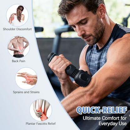 Handheld Vibrating Trigger Point Massage Gun with Heat and Cold & Red Light, Deep Tissue Vibration Massager for Full Body Pain Relief, Pressure Point Massage Tool -Gifts for Men & Women (Large)