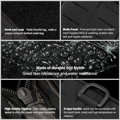 TACTICAL GEEK Block E2.0 EDC Compact Waist Pocket Pouch, Multi-Purpose Molle EDC Pouch Gadget Organizer, Multi-Purpose Molle Tool Pouch for Multitools, Nylon Daily Utility Tool Organizer Bag Black - color: Black