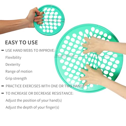 ZHIAMZ Hand Exercisers for Strength, Hand Exercise Web, Finger Exercise | Latex-Free Tear-Resistant Hand Exercise Web for Finger & Hand Strength, Physical Therapy Rehab, Portable 7-Inch - color: PLUS-Yellow