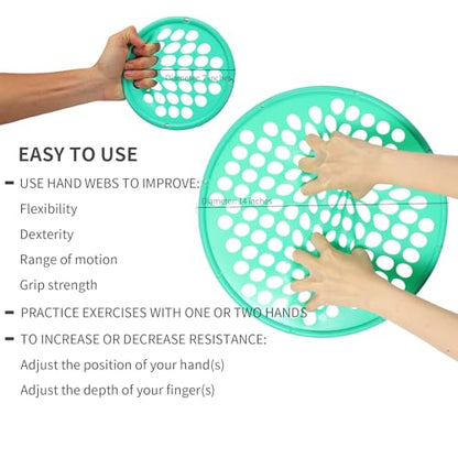 ZHIAMZ Hand Exercisers for Strength, Hand Exercise Web, Finger Exercise | Latex-Free Tear-Resistant Hand Exercise Web for Finger & Hand Strength, Physical Therapy Rehab, Portable 7-Inch - color: PLUS-Red