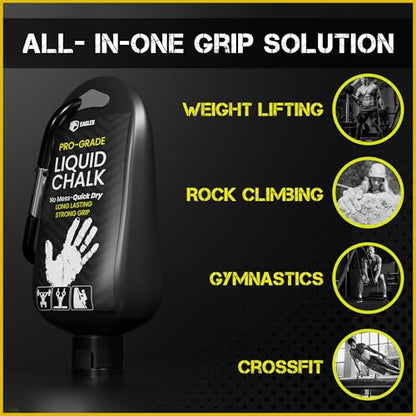 EAGLES Pro Grade Gym Liquid Chalk 60, 120 or 280ml Mess-Free Chalk for Weightlifting, Gymnastics Rock Climbing, Pole Grip, Sports Dries in Seconds - Sweat-Resistant and Long Lasting - style: 60ml-2Pack