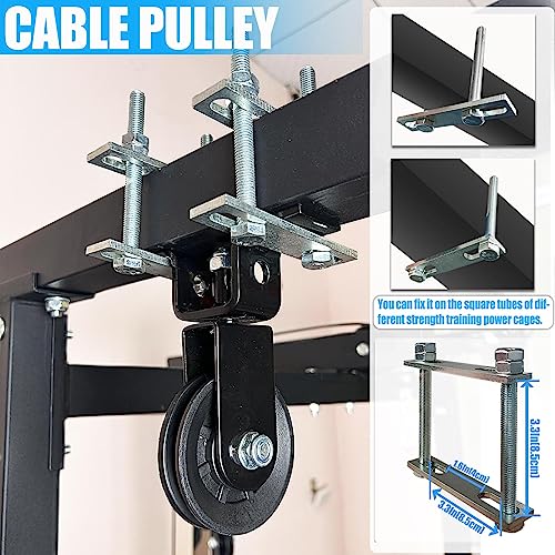Power Rack Pulley Attachment, LAT Pulldown Machine - Cable & Weight Dual Pulley System for Home Gym Strength Training, Power Racks - color: Style 4