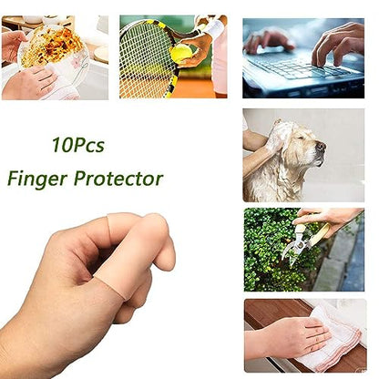 Gel Finger Protectors Finger Caps Silicone Fingertips Protection - Finger Cots Great for Trigger Finger, Finger Arthritis, Finger Cracking and Other Finger Pain Relief (Nude, Small)