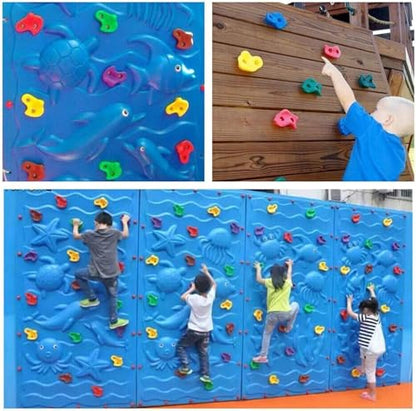HYGRAD BUILT TO SURVIVE 20pc Rock Wall Climbing Holds for Kids - DIY Climbing Set Indoor & Outdoor Playground Accessories Wall Climbing Play Set