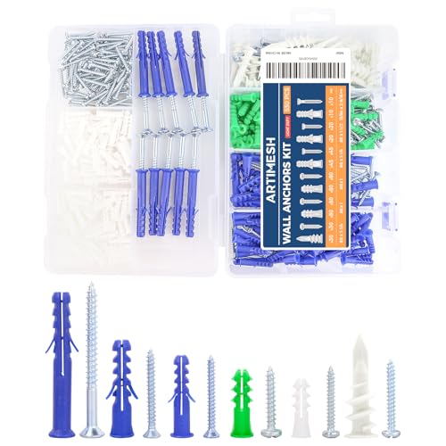 530PCS Wall Anchors Assortment Kit with Drywall Anchors and Screws, Picture Hangers, 6 Sizes Picture Frame Hanging Kit