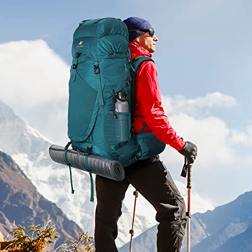 N NEVO RHINO Internal Frame Hiking Backpack 50/60/65/70/80L, Mountain Climbing Camping Backpack Daypack Waterproof Rain Cover - color: 15 Green, size: 65+5L