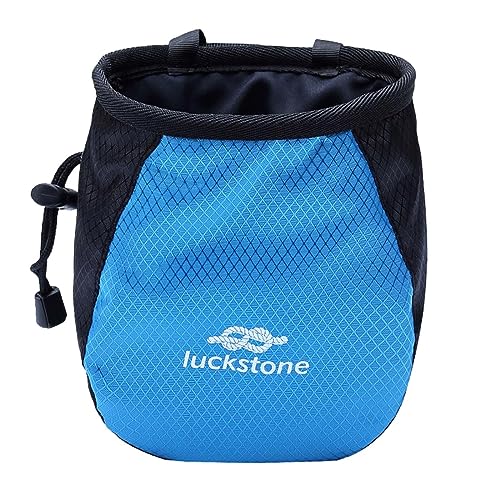Climbing Chalk Bag Storage Pouch Adjustable Waist Belt Sock Gym Refillable Packaging for Rock Climbing Hunting Sports Bouldering Deadlifting - color: Blue