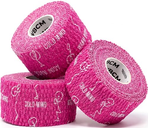 WARM BODY COLD MIND Lifting Thumb Tape for Weightlifting |1.5" x 20.6ft| - Hook Grip Tape for Gym, Powerlifting, Deadlift, Weight Lifting, Athletic Finger Wrap - color: Pink, size: 3 Rolls