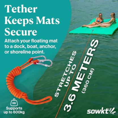 Lily Pad Floating Mat Accessories Kit | Tether, Grommet & Straps | Complete Floating Mat Kit: Bungee Tether, Grommet Hardware & Storage Straps, For Lily Pad Mats at Lake, Pool & Dock - color: Complete Kit